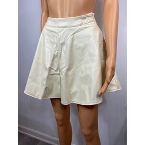 CUPSHE Women's Fashion Flared Pleated A-line Skater Skirt Shiny Stretchy Skirt S